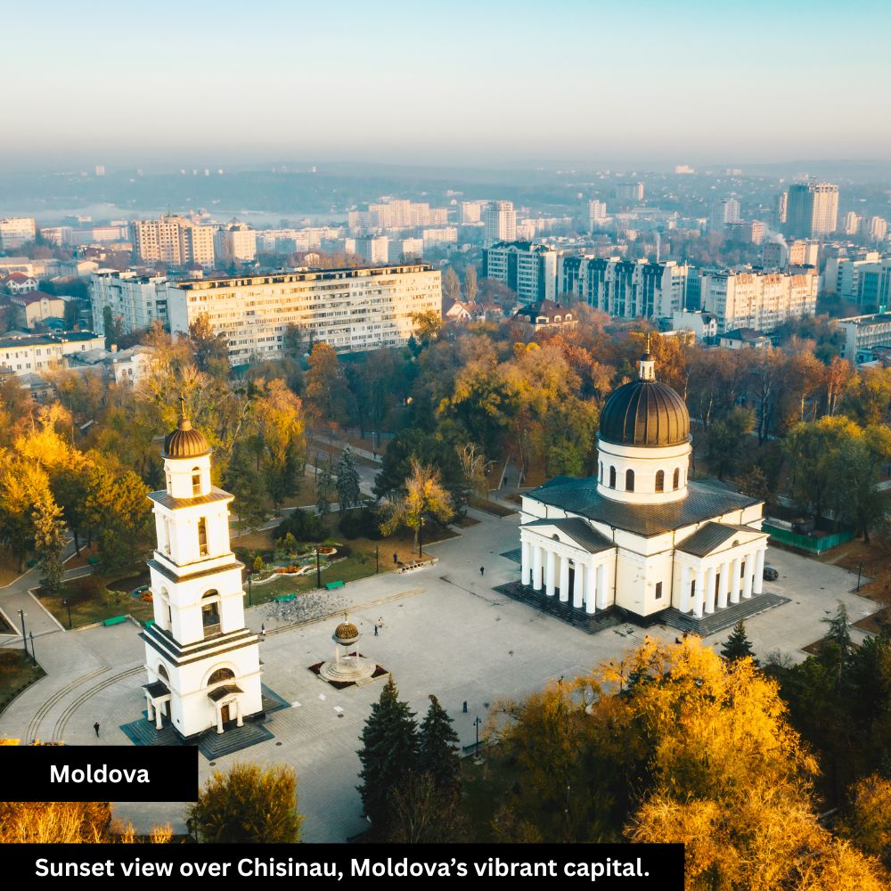 sunset view over chisinau