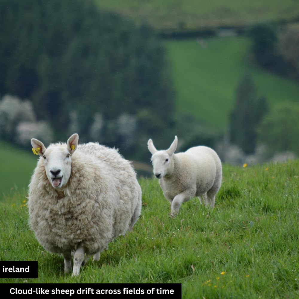 sheep in green fields