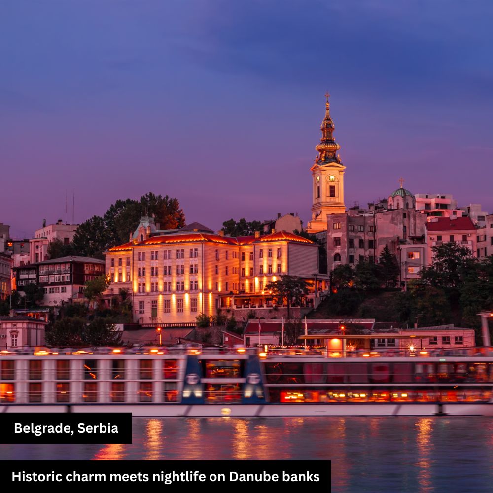 Belgrade night city view