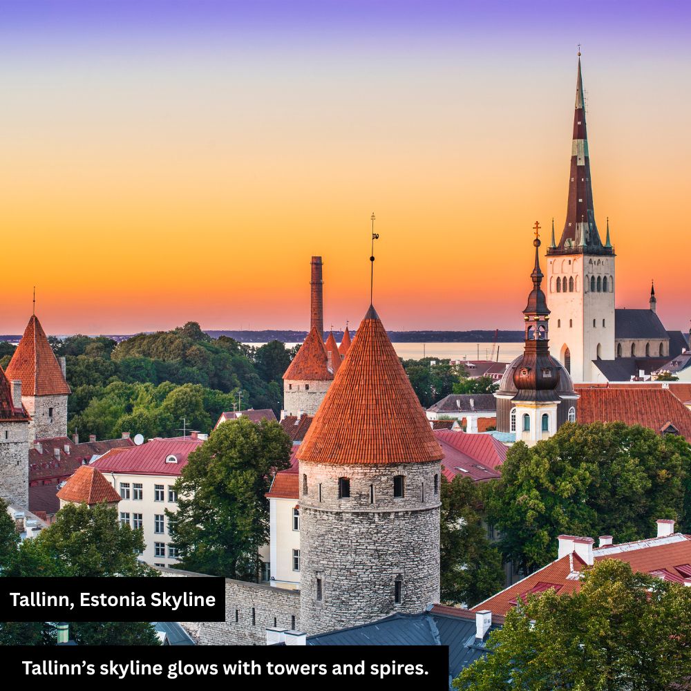 towers and spires skyline in tallinn