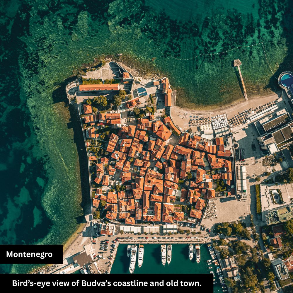 bird's-eye view of Montenegro