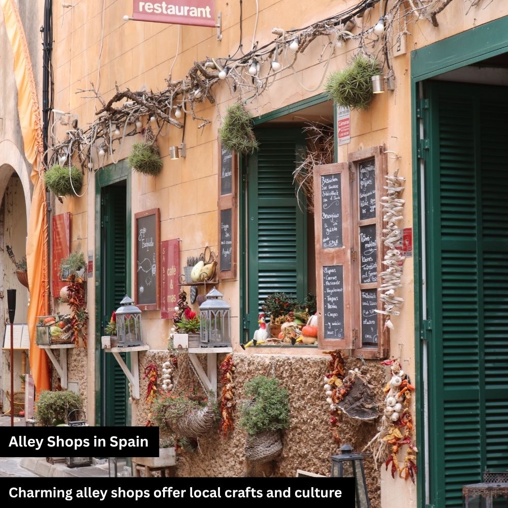 alley shops in Spain.