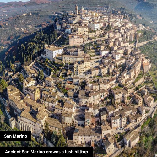 Ancient hilltop view of San Marino