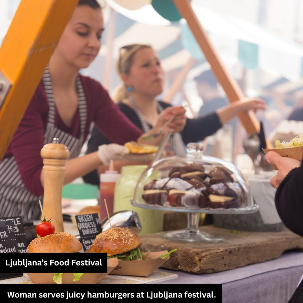 women serving food