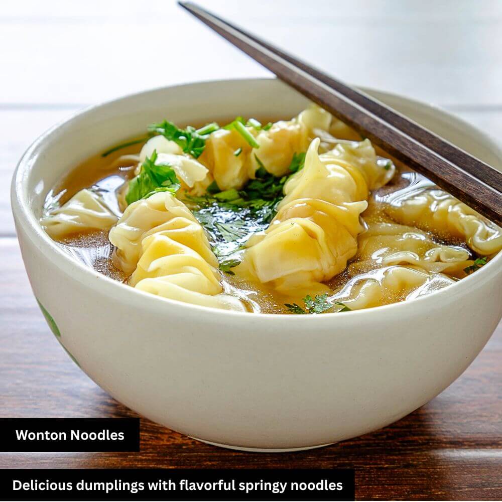 Wonton noodles flavorful springy noodles