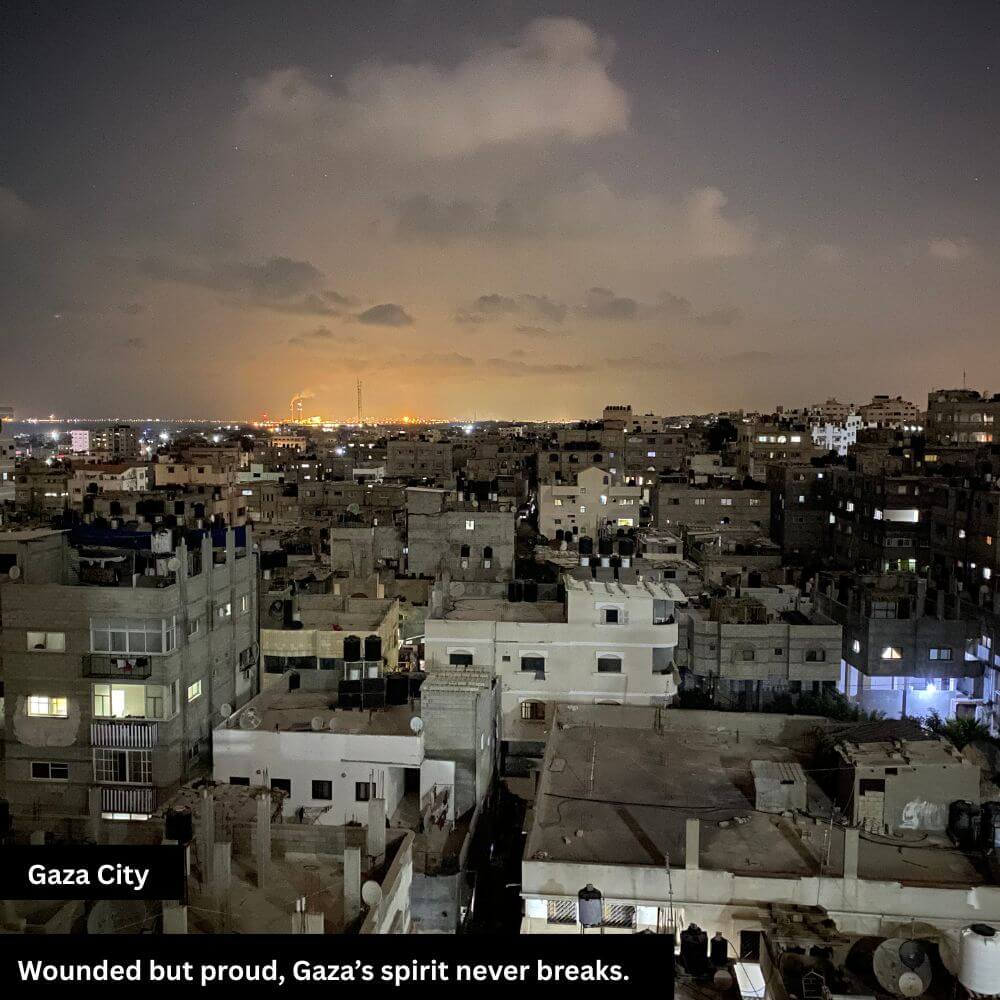Gaza night view city