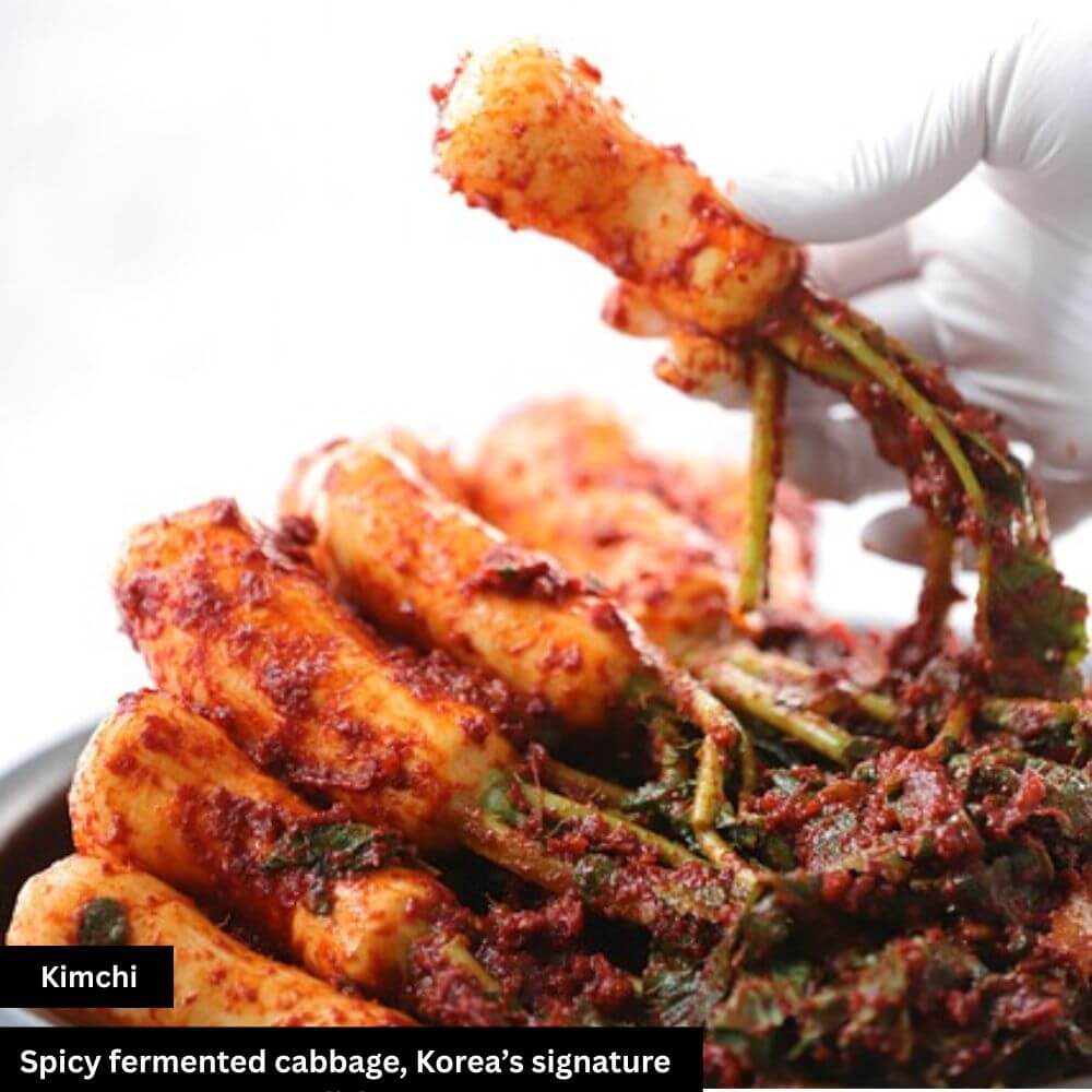 Kimchi is a traditional Korean dish made of fermented vegetables