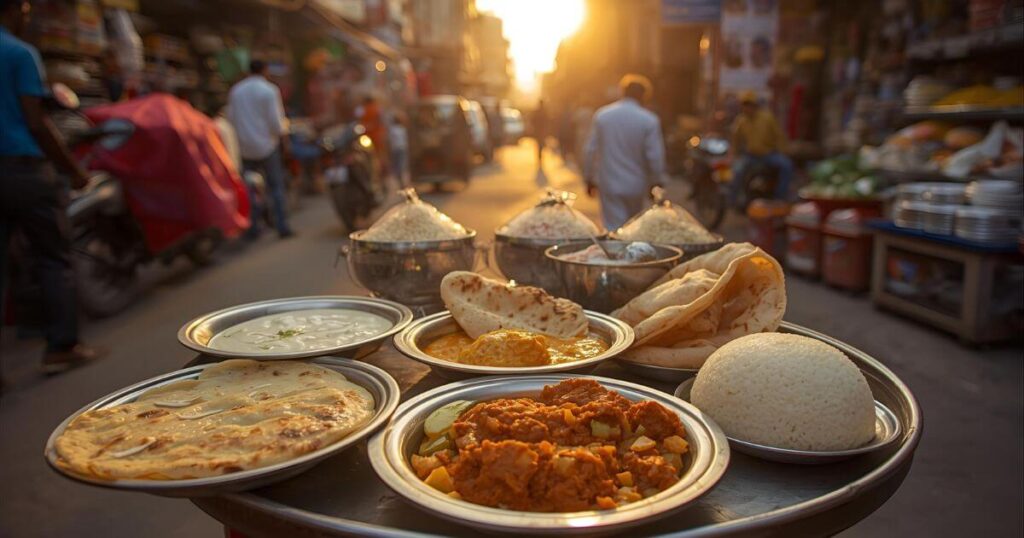 Indian food memories – masala dosa, butter chicken, naan, and sweets.